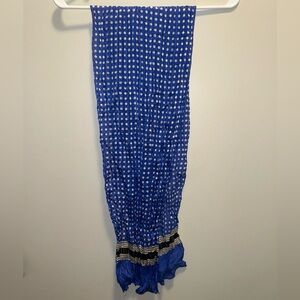 Bill Blass Blue and White Polka Dot Scarf
